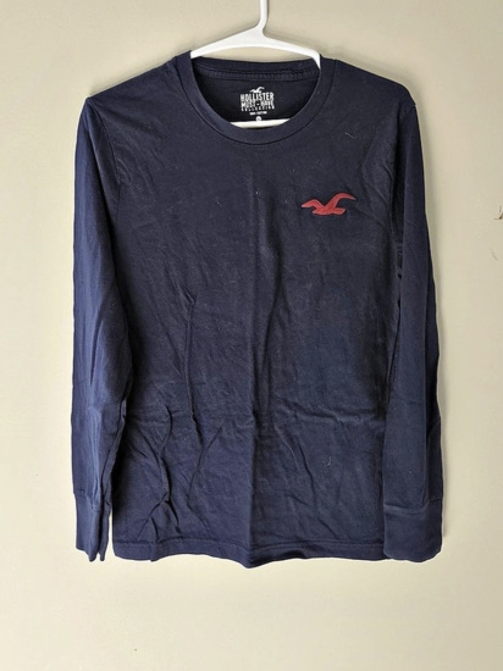 Hollister Must-Have Collection Long Sleeve Crewneck Tee Blue